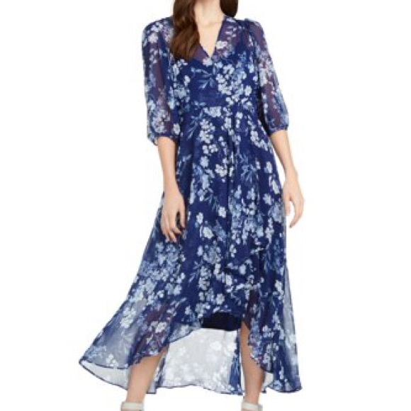 Calvin Klein Dresses Calvinklein Floral Sheer Gown With Slip Poshmark